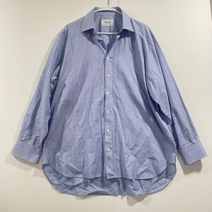 Charles Tyrwhitt Mens Blue Red Windowpane Check Cotton Dress Shirt 17/35 43/89cm